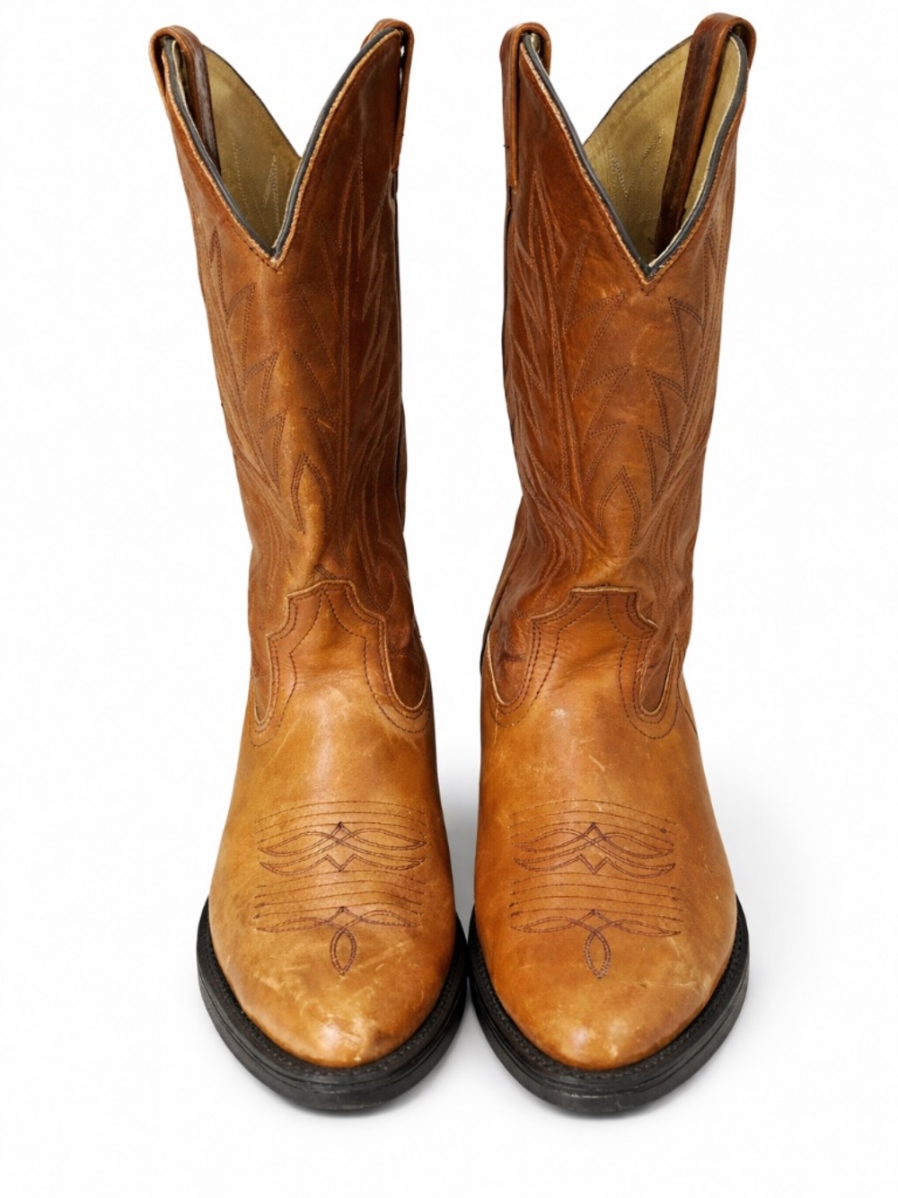 Canada West Vintage Handmade Cowboy Boots Brown Leather
